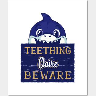 Claire - Funny Kids Shark - Personalized Gift Idea - Bambini Posters and Art